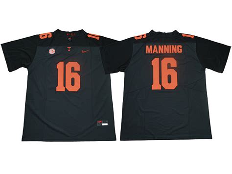 NCAA Tennessee Volunteers #16 Peyton Manning Black College Football Jersey|VOLUNTEERS16O ...