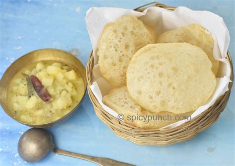 Luchi recipe with Bengali sada alur torkari - for breakfast