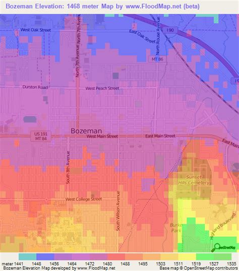 Elevation of Bozeman,US Elevation Map, Topography, Contour