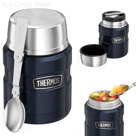 Insulated Food Jar Stainless Steel Spoon 16 oz Thermos Hot Cold Soup Coffee Mug 41205628309 | eBay