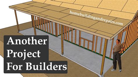 How To Build Full Length Front Porch With Low Roof Pitch And Higher ...