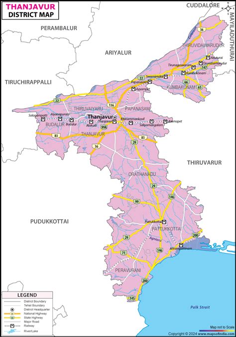 Thanjavur District Map