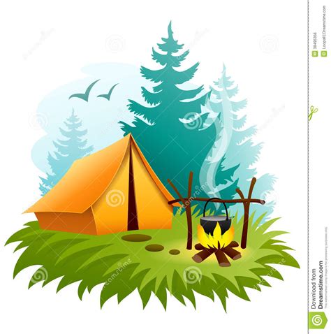 Camping in forest with tent | Clipart Panda - Free Clipart Images