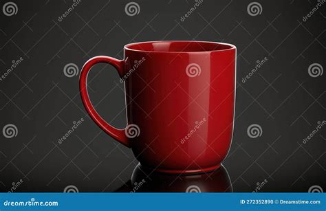 A Red Coffee Cup Sitting on Top of a Black Table Stock Illustration - Illustration of black ...