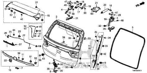 2019-2020 Honda ODYSSEY 5-DOOR Hinge, L Tailgate 68260-THR-A02ZZ | hondapartswd