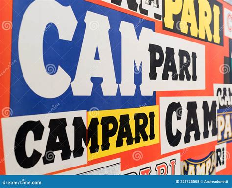 Multicolored Campari Logo Viewed at an Oblique Angle Editorial Stock ...