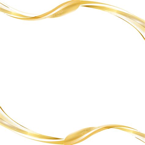 Abstract Curve Border Golden, Curve, Frame, Wave PNG and Vector with ...