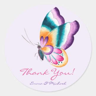 Butterfly Thank You Stickers | Zazzle