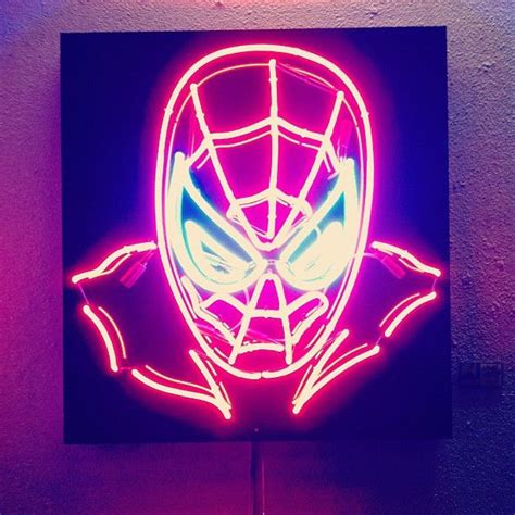 Neon spiderman by Allan Tanasichuk. Deadly piece | Neon art, Neon signs ...