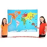 Giant World Map with Detachable Pieces: Amazon.co.uk: Office Products