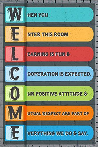 JSC142 Welcome Classroom Poster | 18-Inches by 12-Inches | 100lb Gloss ...