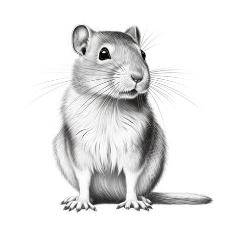 Premium Photo | Realistic Gerbil Illustration Clean And Detailed Rodent Drawing