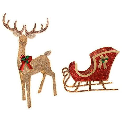 Best Santa Sleigh And Reindeer Indoor Decoration