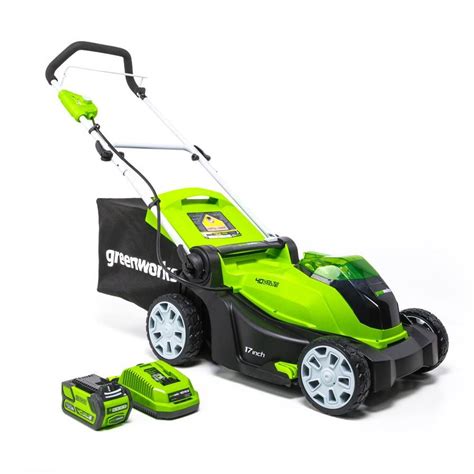 Greenworks 40-volt Lithium Ion 17-in Push Cordless Electric Lawn Mower at Lowes.com