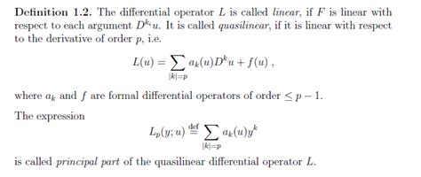 derivatives - Difference between linear and quasi linear differential equation. Which is more ...