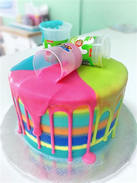 Slime cake! 😵😵😵 #tween #birthday #party Slime Birthday, 10 Birthday ...