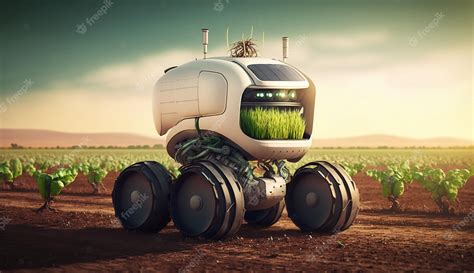 Premium AI Image | Smart robotic farmers concept robot farmers agriculture modern farming ...