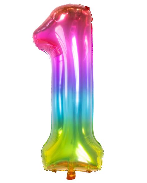 Foil Balloon Number 1 Rainbow buy online | Horror-Shop.com