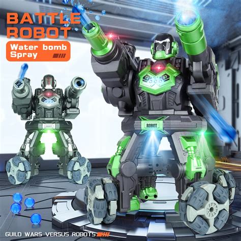 2023 Rc Robot Toys Spray Infrared Light Water Gel Bomb Fight Toy Remote ...