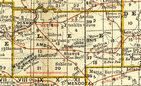 Lee County, Illinois 1881 Map, Amboy, Dixon