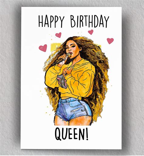 Buy Queen B Birthday Card | Queen Beyonce Inspired Birthday Card | Happy Birthday Queen | Card ...