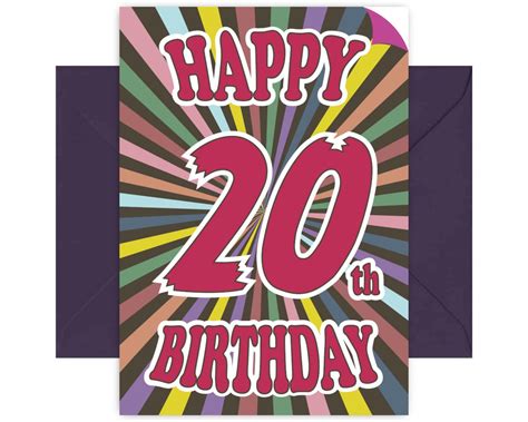 Happy 20th Birthday Card - Etsy UK