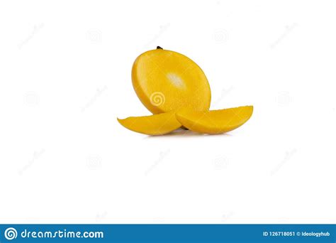 Mango Cut into Slices on White Background Stock Image - Image of slice, pulp: 126718051