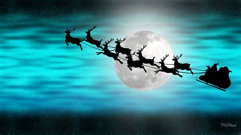 Santa's Sleigh In The Sky Wallpapers - Wallpaper Cave