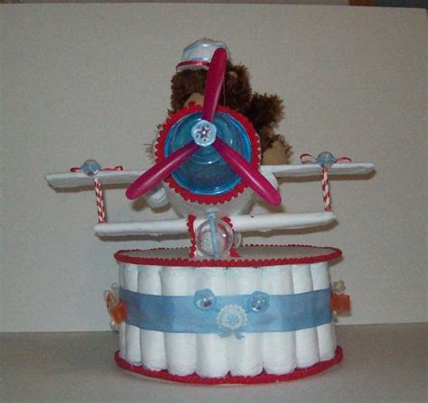 Airplane Diaper cake. | Adventure baby shower, Baby shower diaper cake ...