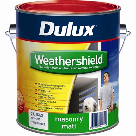 Dulux Weathershield 2L Matt White Exterior Paint | Bunnings Warehouse