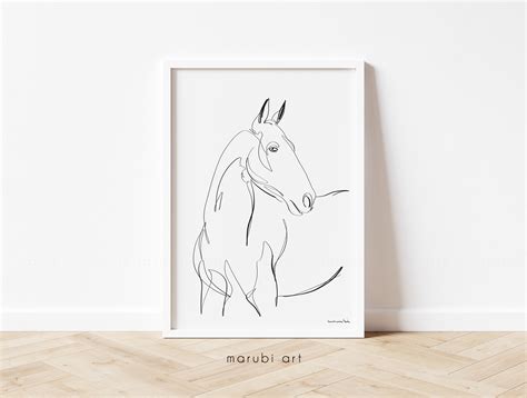 Animal Horse Print Black and White Prints Printable - Etsy