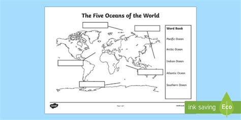 What are the Five Oceans | Teaching Wiki - Twinkl