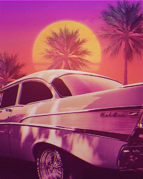 2K free download | Retrowave, 80s, aesthetic, outrun, vaporwave, vintage, vintage cars, HD phone ...