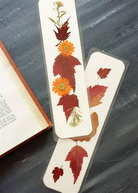 PRESSED FALL LEAVES Set of 2 Bookmarks Natural Preserved | Etsy | Leaf bookmark, Custom ...