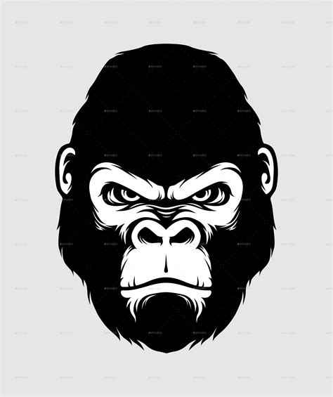 Gorilla Head Silhouette Style | Monkey art, Gorillas art, Drawings