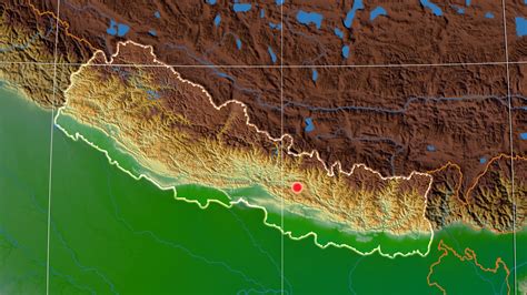 Nepal Physical Map of Relief - OrangeSmile.com