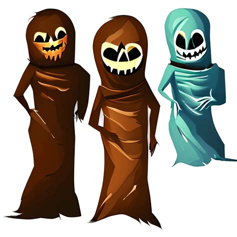 Three Scary Halloween Mummies · Creative Fabrica