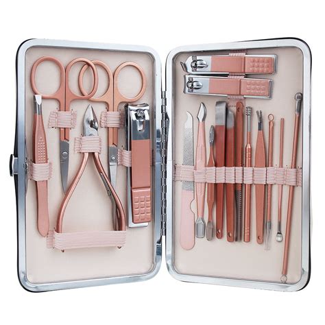 Set of 18 Pack, Portable Nail Kit Manicure Set Professional Stainless Steel Pedicure Nail ...