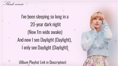 Taylor Swift - Daylight (Lyrics) - YouTube Music