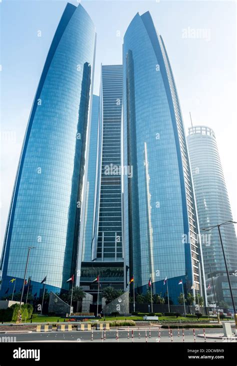 Etihad Towers, which is a complex of skylines in Abu Dhabi, United Arab ...