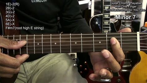 ONE FINGER Guitar Chords How To Play Maj Min 7sus2/4 Min7 ...