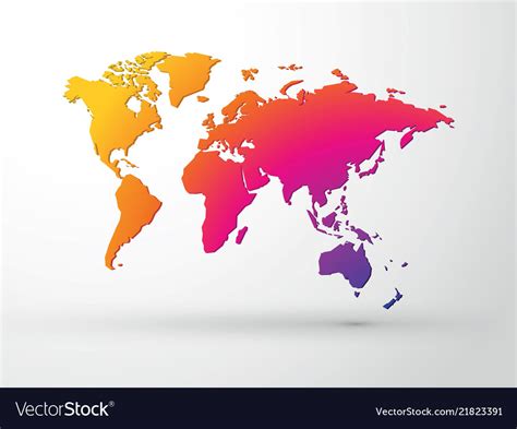 World map 3d color Royalty Free Vector Image - VectorStock