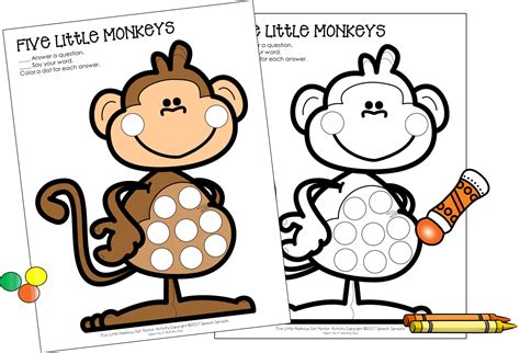 Five Little Monkeys Dot Marker Freebie