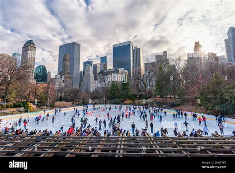 New York Central Park. Ice Skating. NYC, USA Stock Photo - Alamy