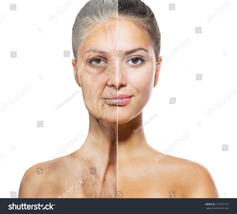 Aging Skin Care Concept Face Young Stock Photo 177221717 - Shutterstock