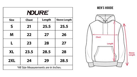 Hoodie Size Chart Us