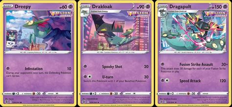 Dragapult 130/264 - Fusion Strike - Pokemon Evolution Card Set - Rare 3 ...