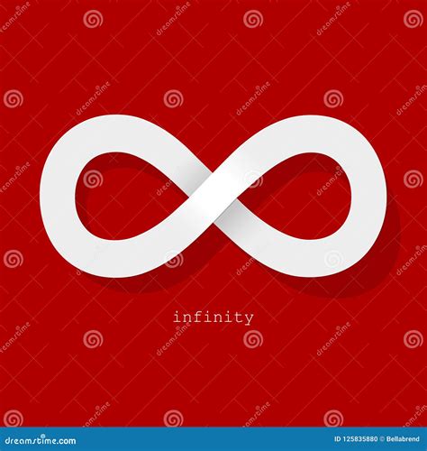 Infinity Symbol White on a Red Background. Stock Vector - Illustration of object, abstract ...