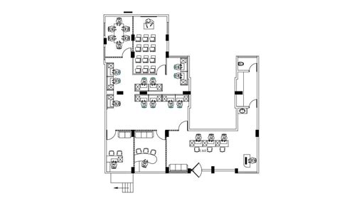 Small Office Furniture Layout Architecture Plan - Cadbull