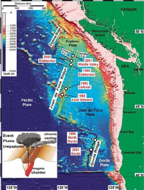 Juan de Fuca and Gorda Ridge map showing location and | Download Scientific Diagram